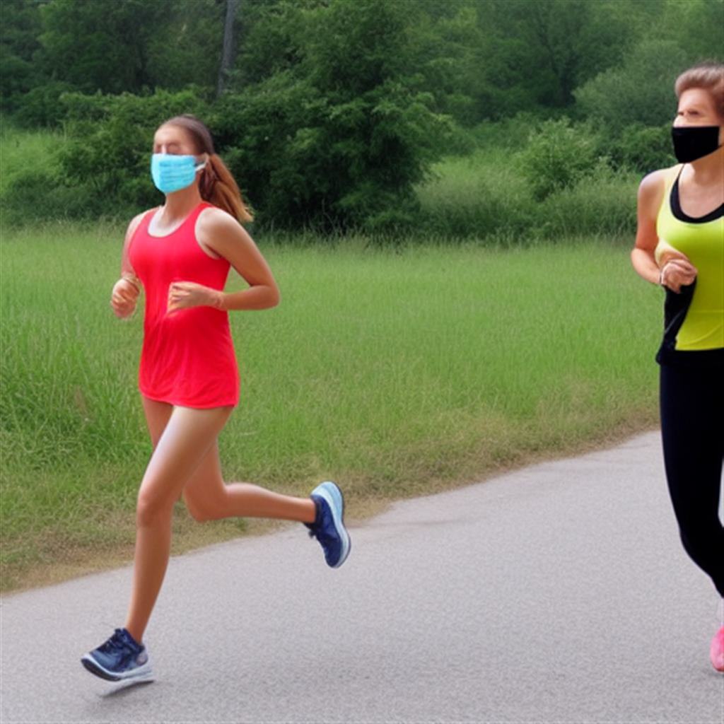Bieganie z maską w celu zapobiegania rozprzestrzenianiu się COVID-19